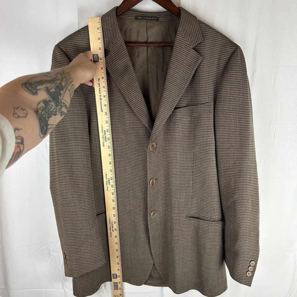 Ermenegildo Zegna Soft Jacket Mens 44R Brown Wool Blazer Made Switzerland‎